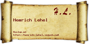 Hemrich Lehel névjegykártya